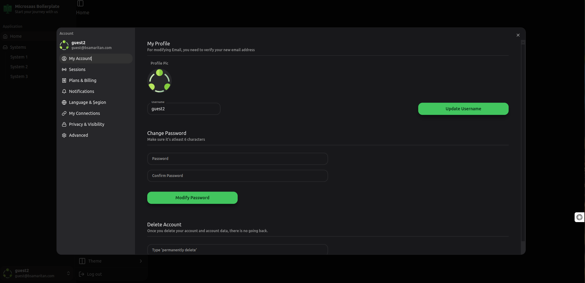 Profile Management Settings